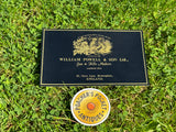 Genuine Leather Gilded Gun Case Label William Powell
