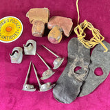 Collection of Cock Fighting Spurs and Training Braces