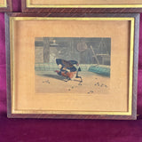 Five Cock Fighting Framed Lithographs 1853 London