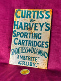 Original Painted Metal Sign for Curtis’s Harvey’s Cartridges