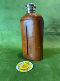 Large Edwardian Leather Glass Spirit Flask