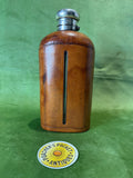 Large Edwardian Leather Glass Spirit Flask