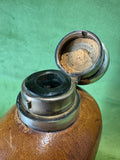 Large Edwardian Leather Glass Spirit Flask