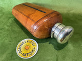 Large Edwardian Leather Glass Spirit Flask