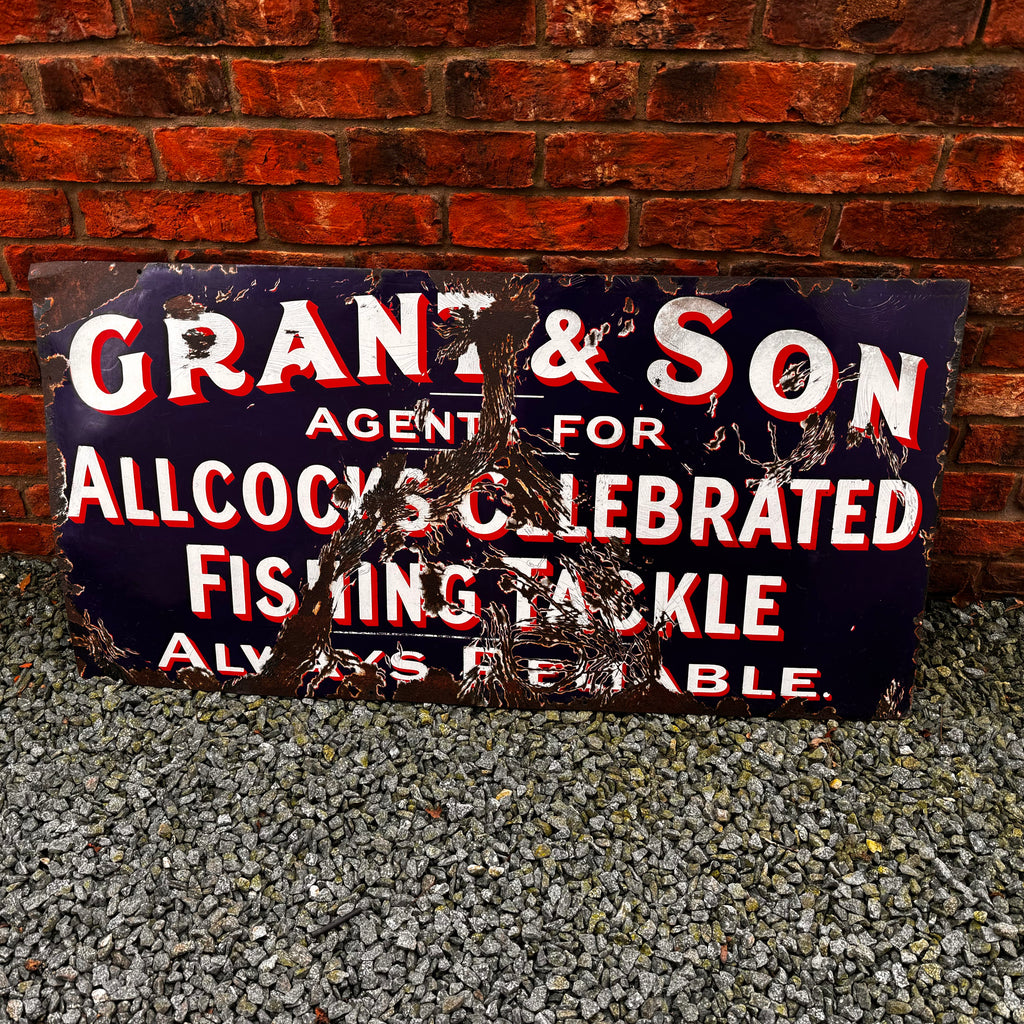 Grant & Son Allcock's Fishing Tackle Enamel Sign – Poacher's Pocket Antiques