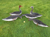 Flock of 5 Artisan Metal Goose Silhouette Decoys