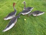 Flock of 5 Artisan Metal Goose Silhouette Decoys
