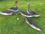 Flock of 5 Artisan Metal Goose Silhouette Decoys