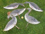 Flock of 5 Artisan Metal Goose Silhouette Decoys