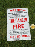 Original Fire Danger Fettercairn Estates Porcelain Enamel Sign
