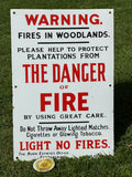 Original Fire Danger Fettercairn Estates Porcelain Enamel Sign