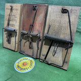 Three Early Wooden Rat Traps