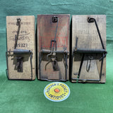 Three Early Wooden Rat Traps