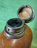 Large Edwardian Leather Glass Spirit Flask