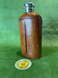 Large Edwardian Leather Glass Spirit Flask