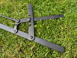 Rare Antique Aurouze Paris Iron Badger Tongs