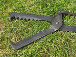 Rare Antique Aurouze Paris Iron Badger Tongs