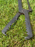 Rare Antique Aurouze Paris Iron Badger Tongs