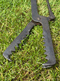 Rare Antique Aurouze Paris Iron Badger Tongs