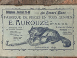 Rare Antique Aurouze Paris Iron Badger Tongs