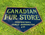 Antique glass sign Canadian Fur Store