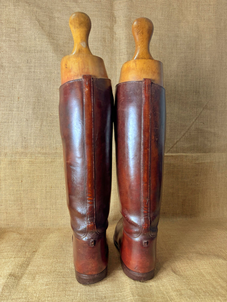Vintage Brown Leather Hunting Riding Boots & Trees – Poacher's Pocket ...