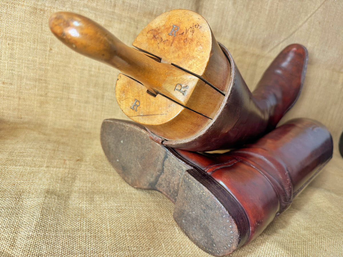 Vintage Brown Leather Hunting Riding Boots & Trees – Poacher's Pocket ...