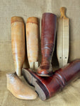 Vintage Brown Leather Hunting Riding Boots & Trees