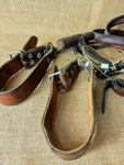 Double Coursing Leather Quick Release Slip Lead