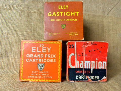 Three Vintage Empty Cartridge Boxes