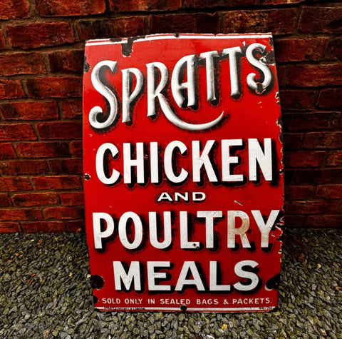 Enamel Sign Spratt’s Chicken and Poultry Meals