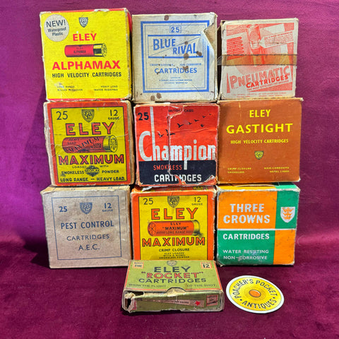 10 Eley and Gunmaker Branded Cartridges card boxes