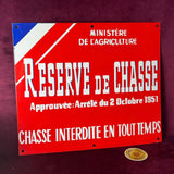 Original 1950s Game Reserve Shooting Enamel Sign