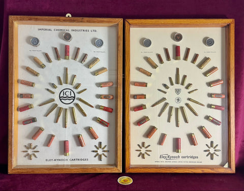 Pair of original Eley Kynoch factory cartridge display boards