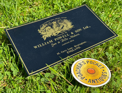 Genuine William Powell Leather Gilded Gun Case Label