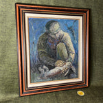 The Poacher - Rabbit Catcher Oil on Canvas De Meulemeester