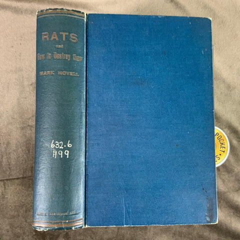 Rats & Their Control Mark Hovell 1st Ed 1924