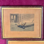 Five Cock Fighting Framed Lithographs 1853 London