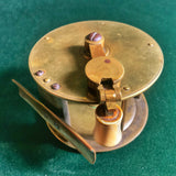 Brass 3 1/2” Wide Spool Folding Handle Winch Reel